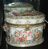 739 - Capodimonte Porcelain Jewelry Box, 7 in. T, 10 in. W, 7 in. d, ca. 1910