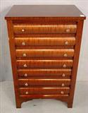 321 - 7 Drawer Mahogany Silver Chest with glass pulls, 33in. T, 21in. W, 16in. D, ca. 1890.