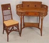 335 - Desk with Matching Chair, original finish, oak top, mint condition, signed Hayward Bro. Wakefield Company, ca. 1880.