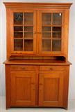246 - Cherry 2 piece Step Back cupboard, pegged together, all original, 85in. T, 54in. W, 22in. D, ca 1820.