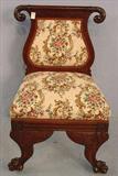 307 - Federal Style Side Parlor Chair with winged carved legs, 34in. T, 22in. L, 18in. D, ca. 1880.