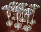 260 - Set of 6 Sterling goblets in Strasbourg pattern by Gorham, matches flatware set # 254.