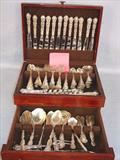 254 - Strasbourg Pattern Sterling Silver Flatware Set - 137 pcs. Total weight 164.7 troy oz., made by Gorham, ca. 1920, 12 place setting.