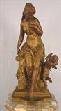 259 - Bronzed White Metal Statue of Psyche by Moreau, 21in. T, ca. 1900