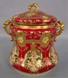 228 - Unmarked Nippon Cracker Jar with good paint, ca. 1890