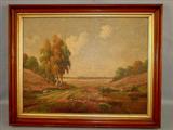 256 - Oil on Canvas, Impressionist Landscape, signed Thiele, walnut Victorian frame, 30 x 24, ca. 1920.
