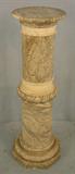 422 - Victorian Marble Top Alabaster Pedestal , 4 sections, 41in. T, 14in. R, ca. 1920.