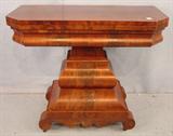 426 - Unusual Crotch Mahogany Empire Game Table, awesome shape and form, 37in. W, 18in. D, 31in. T, ca. 1860