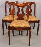460 - Set of 3 early Empire Chairs with inlay, ca. 1830