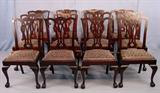 465 - Set of 6 Mahogany Dining Chairs, 2 arm and 4 sides 466 - Set of 6 Mahogany Dining Chairs to assemble a set of 12, Lot #465 and #466, ca. 1890.