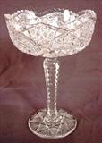 360 - Brilliant Cut Glass Compote, 11in. T, 8in. Dia., ca. 1900.