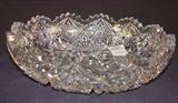 367 - Brilliant Cut Glass Bowl, 2in. Tall, 9in. Dia. Fine cut, ca. 1890.