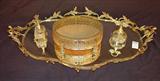 384a - French Dresser Set with mirrored tray, 26in. L, 15in. W.