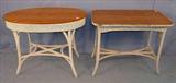 612 - Oval Wicker Table with refinished oak top, 40in. L.
613 - Rectangular Wicker Porch Table with oak top, 37in. L, 23in. W