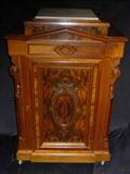 121 - Burl Walnut Victorian Pedestal, 30in. W, 45in. T, beautiful finish, ca. 1870.