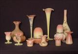 146 - 155, 124 - Collection of Burmese Peachblow porcelain, made to imitate the colors of the chinese peachbloom, late 1800's.