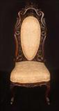157 - Rosewood Rococo Slipper hair, made by J.H. Belter, fountain elms pattern, ca. 1855.