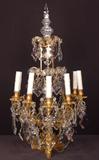 167 - Pair of Antique French Wall Sconces with large pear shaped prisms.