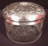 172 - Brilliant Cut Glass Powder Jar with sterling lid.