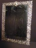 181 - Sterling Silver Victorian Framed Mirror, 24 x 14.