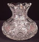 187 - Brilliant Cut Glass Ships Vase, 8in. T.
