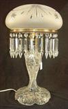 318 - Cut Glass Lamp, ca. 1920's, 20in. T, 13in. Dia.