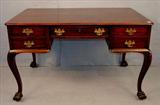 229 - Mahogany Chippendale True Partner's Desk, 10 drawers, brass pulls, ca. 1890, 48in. W, 32in. D, 30in. T.
