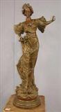 272 - Large Figural Spelter Statue, original patina finish, ca. 1890, 34in. T, 15in. W.