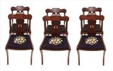 600 - Mahogany Set of 6 Empire Dining Chairs with needlepoint seats, ca. 1880, 33in. T, 17in. W, 16in. D.