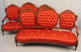 516 - Matched Pair of Walnut Victorian Parlor Sofas, 47in. T, 74in. W, 23in. D, att. To John Jelliff, ca. 1855.