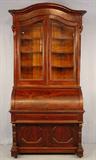 490a - Rosewood Victorian Secretary, comes apart into three pieces, 99in. T, 47in. W, 24in. D, ca. 1850.