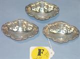 278 - Set of 3, Gorham, Sterling Silver, Pierced Nut bowls with feet
