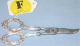 280 - Pair of Sterling Silver, Web, Grape Scissors with Italian stainless blades, 7in. long