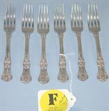 282 - Set of 6, Tiffany & Co., Dinner Forks in English King Pattern, patent dated 1885 M