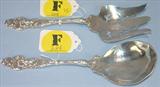 284 - Sterling Silver, Reed & Barton, Salad Set in Les Six Fleurs pattern