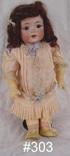 303 - 18.5in., Kammer & Reinhardt Simon Halbig, No. 121 Bisque Doll with jointed, composition body