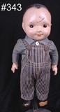 343 - Buddy Lee, Composition, Doll with Lee overhauls and damage to one foot