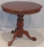 193 - Mahogany, Acanthus-carved, Round Center Table with gadrooned edge, 30in. wide