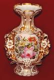 468 - Large, Old Paris Vase with hand-painted floral decoration