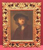 486 - 19th Century, Oil on canvas in pierced gilt frame of gentleman, 19in. wide, 23in. tall