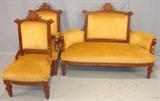 1426 - 3 pc. Walnut Victorian Parlor Suite
