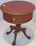 106 - Mahogany, Federal, 4-drawer, Sewing Stand with acanthus-carved column and honeycomb base