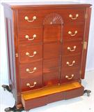 169 - Solid Mahogany, Chippendale, Philadelphia-made, Lock-side Chest with slipper drawer, 48in. tall, 38.5in. wide, 20.25in. deep (drawer)