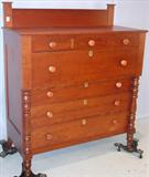 204 - Period, Cherry, 7-drawer Chest with back splash