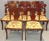 206 - Set of 8, Mahogany, Empire, Saber-leg Dining Chairs