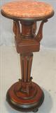 208 - Walnut, Victorian Pedestal with salmon marble top