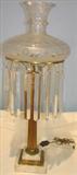 224 - Over-sized, Sinumbra Lamp with double-marble base, 31in. tall