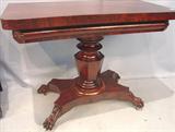 186 - Mahogany, Federal Games Table with claw feet