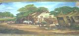 751 - Extremely Large, Oil on Canvas of English Village Scene, 16ft. 4in. x 9ft. 7in.