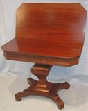 123 - Mahogany, Empire, Games Table with pumpkin base